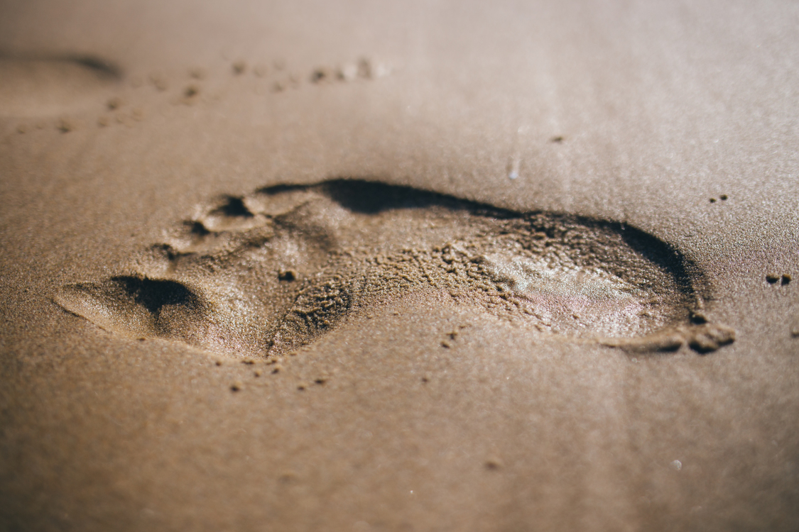 Footprint,Sand,Close Up