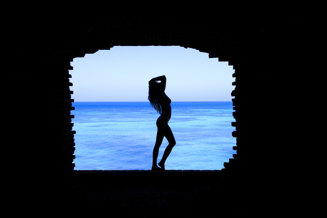 Blue,Standing,Silhouette