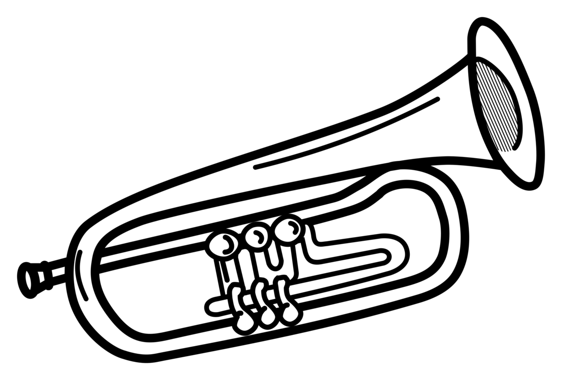 Line Art Bugle Types Of Trombone Png Clipart Royalty Free Svg Png