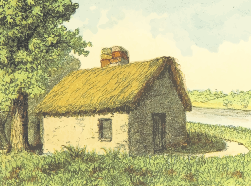 Farmhouse,Watercolor Paint,Thatching