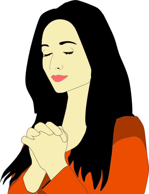 Female Praying Hands Drawing
