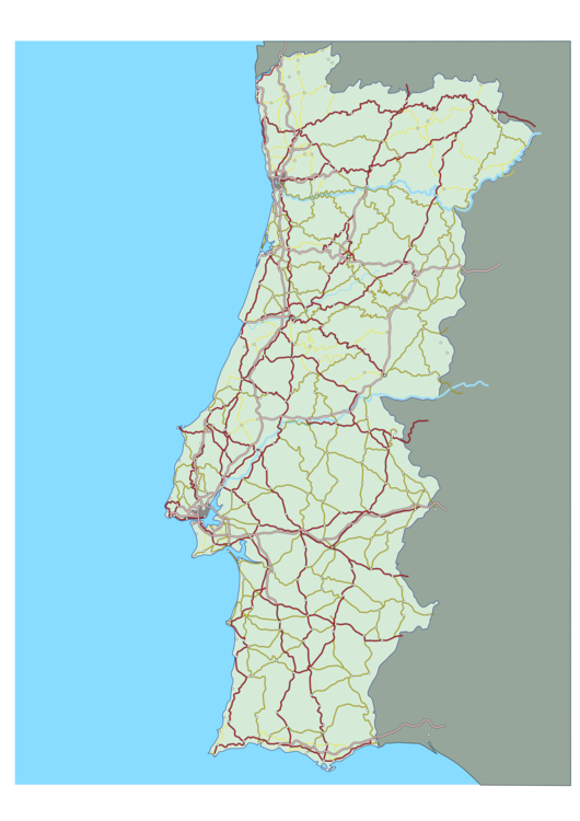 Map,Portugal,Blank Map