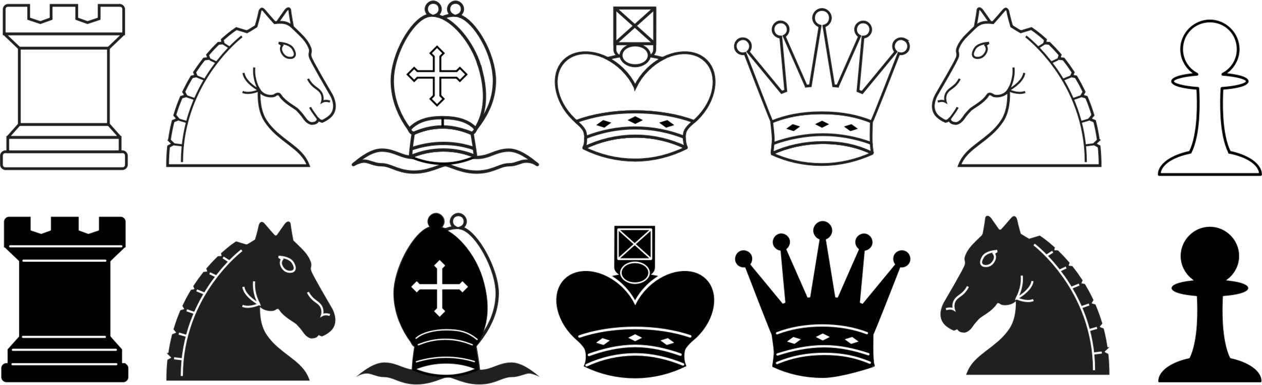 Chess SVG Chess Pieces Clipart Black & White Chess (Download Now) 