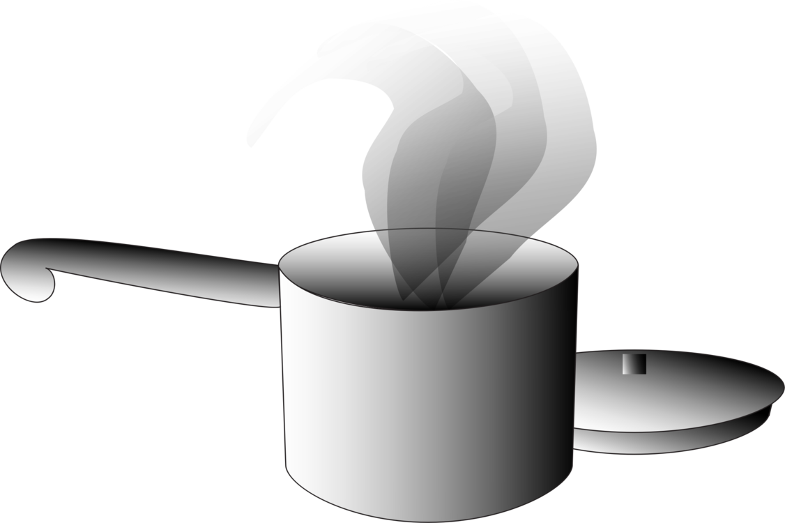 cooking pot with steam clip art