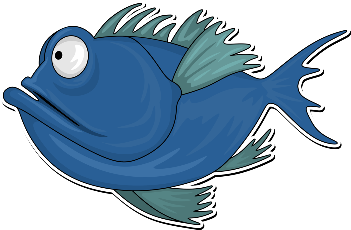 blue kissing fish clipart