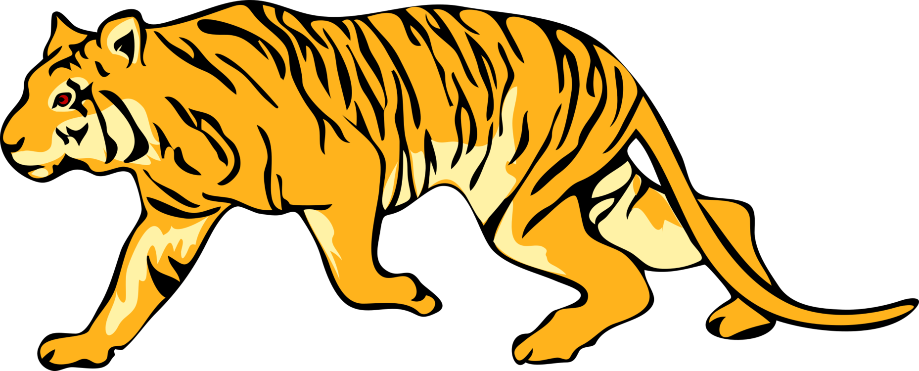 Yellow Tiger Walking PNG Image - PurePNG