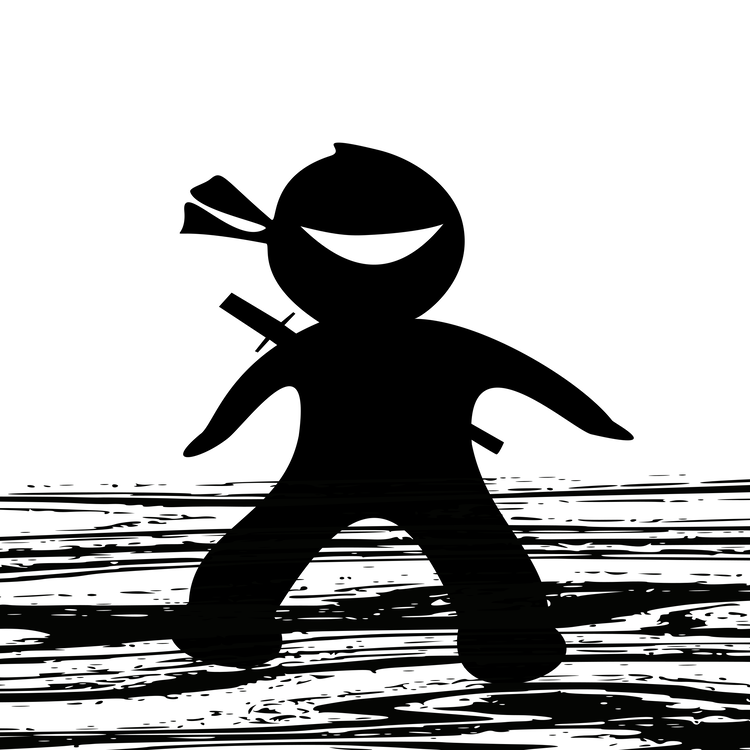 cartoon ninja silhouette