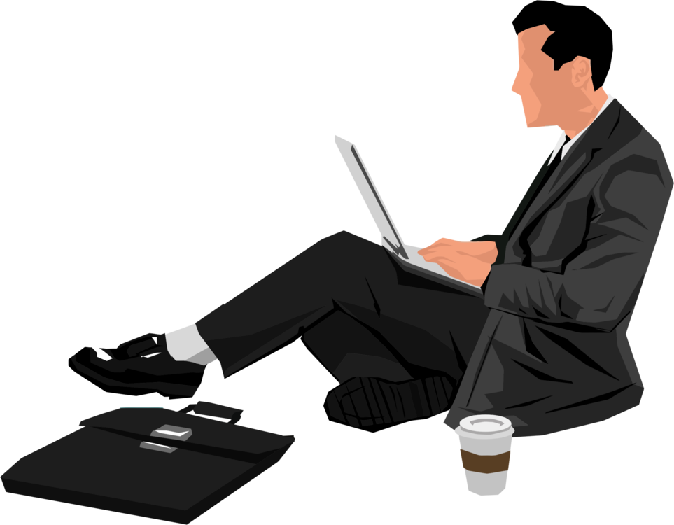 Cartoon Man With Laptop Png