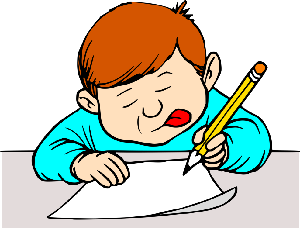 boy writing letter clipart
