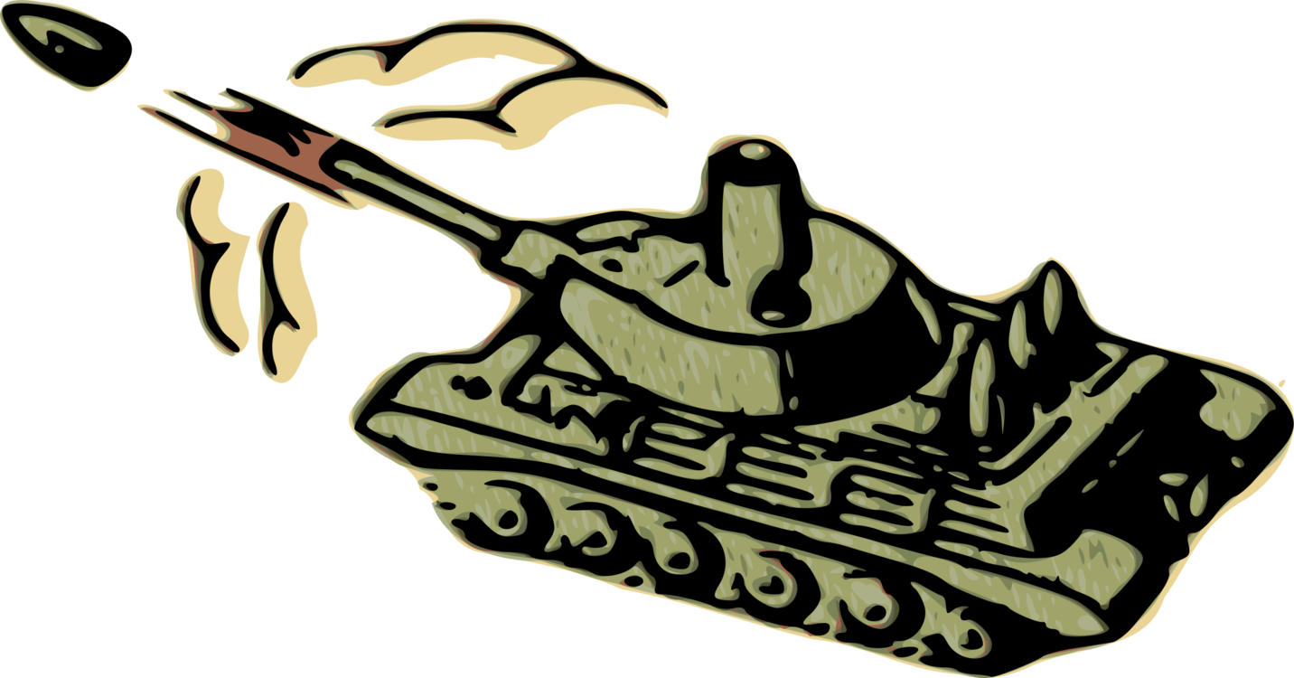 Front view of main battle tank Royalty Free Vector Image