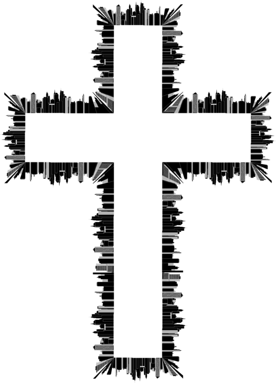 urban clipart black and white cross