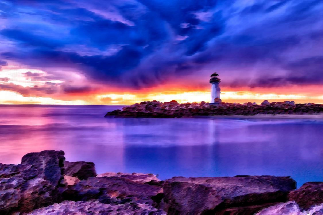 Lighthouse,Evening,Horizon