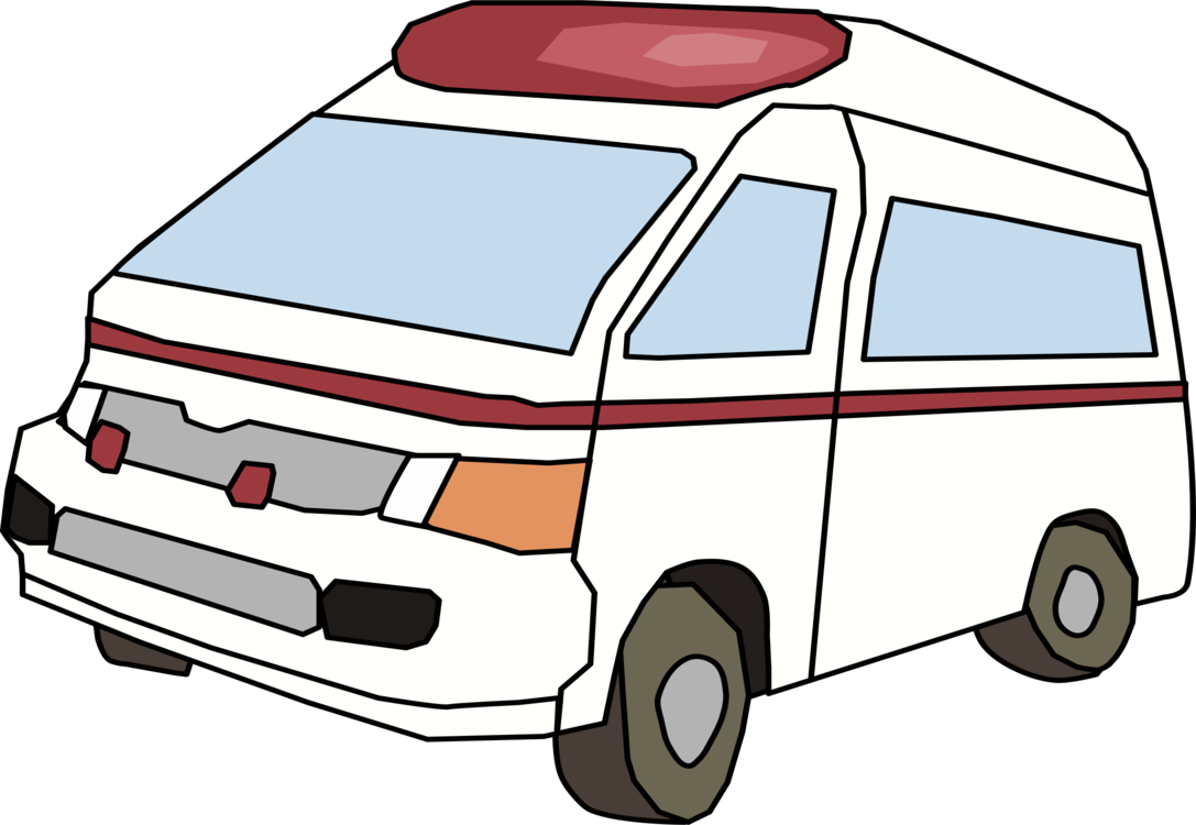 Vector of a Cartoon Speeding Ambulance - Outlined Coloring Page Drawing by  toonaday - #15741