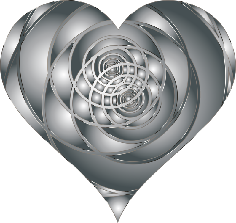Heart,Spiral,Black And White
