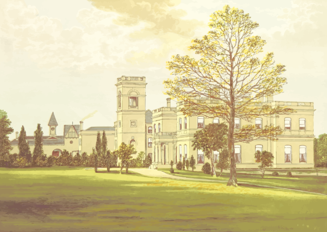 Building,Watercolor Paint,Stately Home
