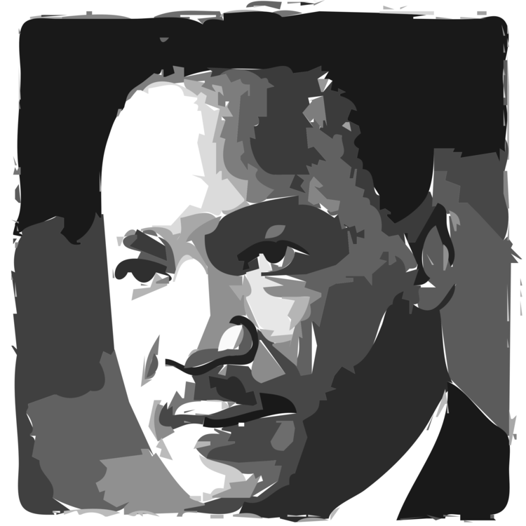martin luther king clipart black and white