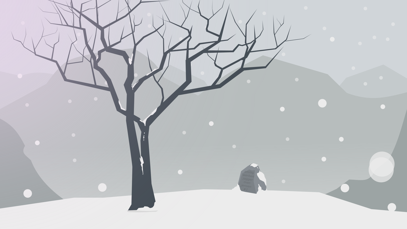 winter scene clipart black and white