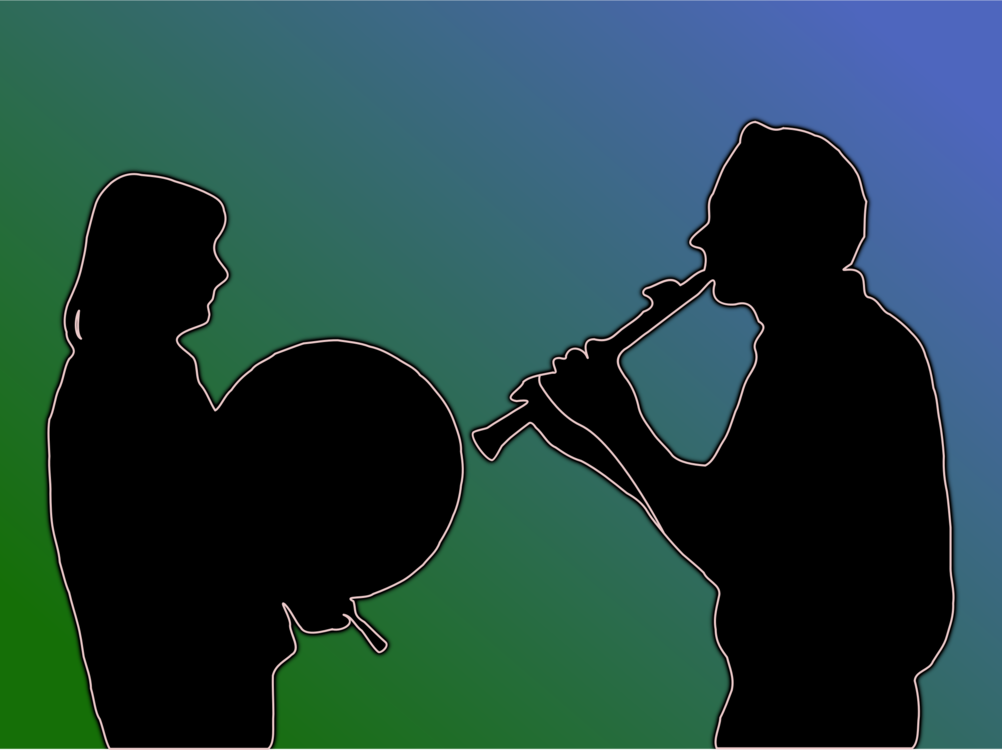 Woodwind Instrument,Silhouette,Trumpeter