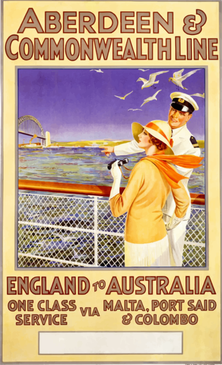 Poster,Vintage Advertisement,Aberdeen Line