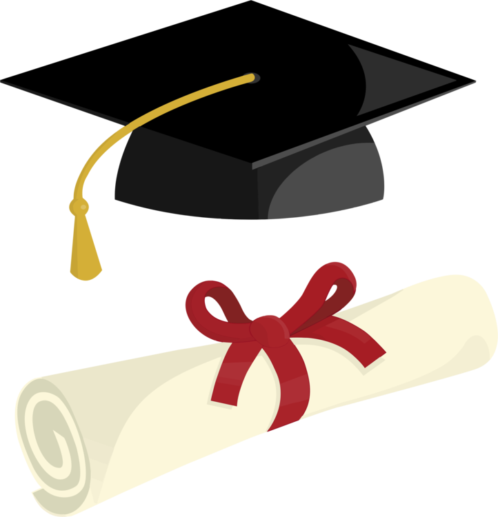 graduation cap and diploma png