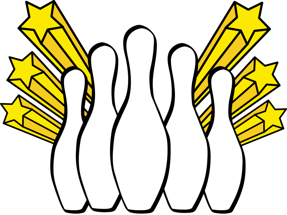 Line Art,Yellow,Bowling Pins