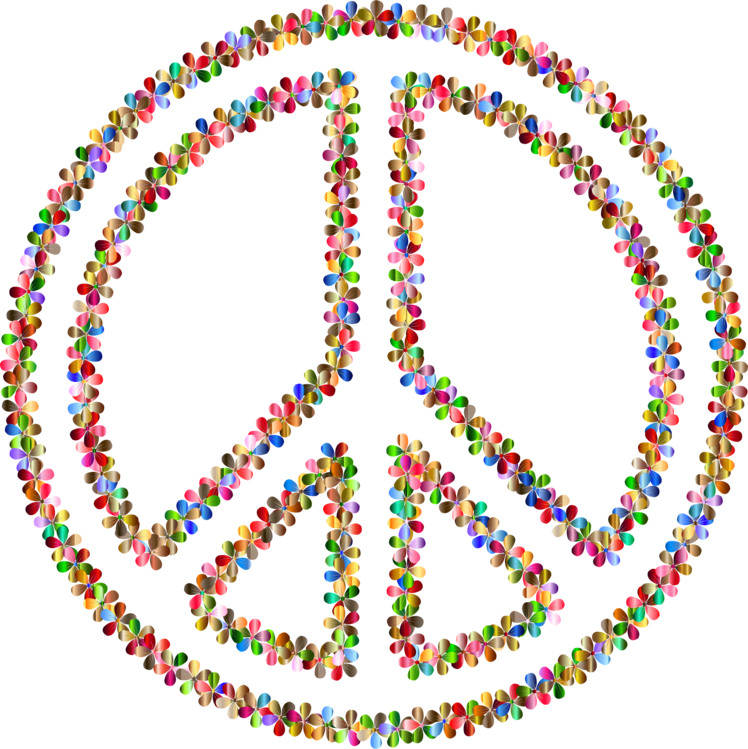 peace sign flower coloring pages