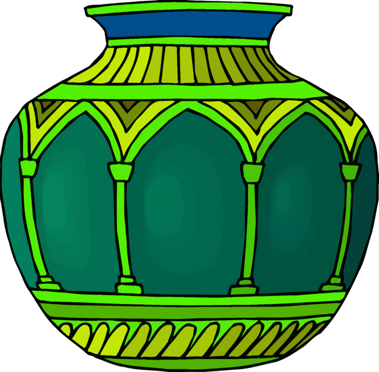 Green,Yellow,Vase