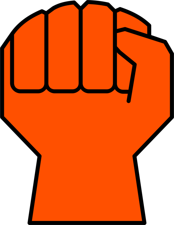 Orange,Line,Raised Fist