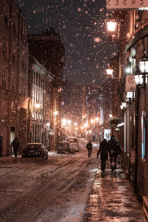 Snow,Street,Night