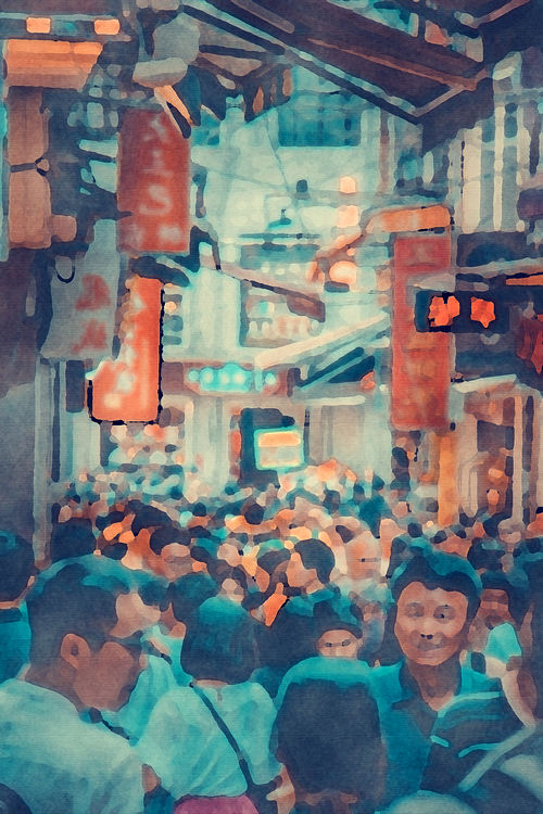 People,Crowd,Painting