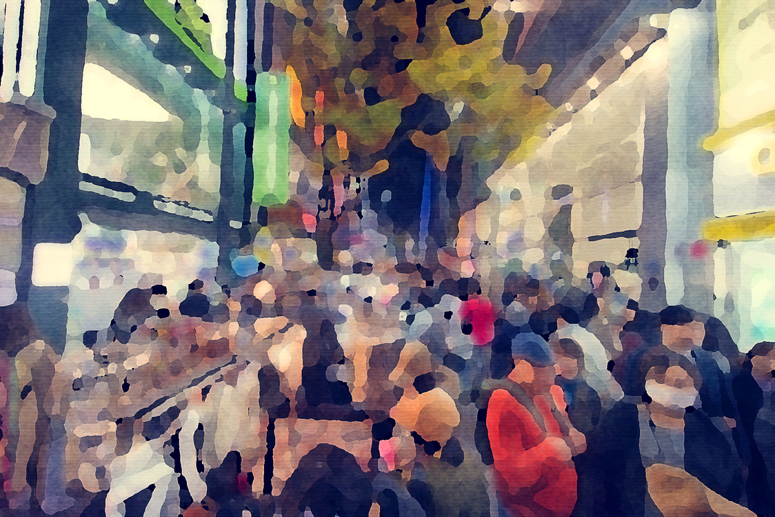 Crowd,People,Painting