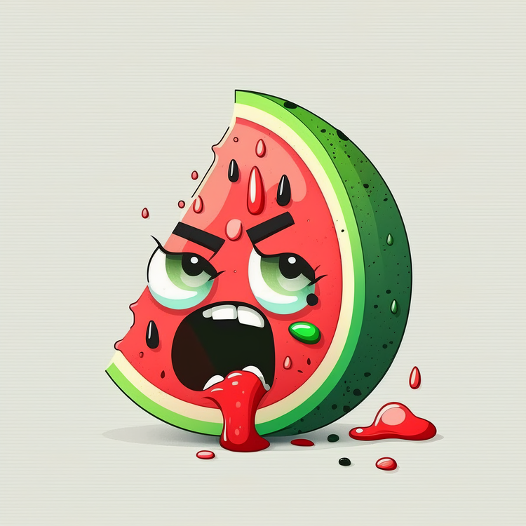 Cartoon Bitten Watermelon Slice,Watermelon Slice,Others