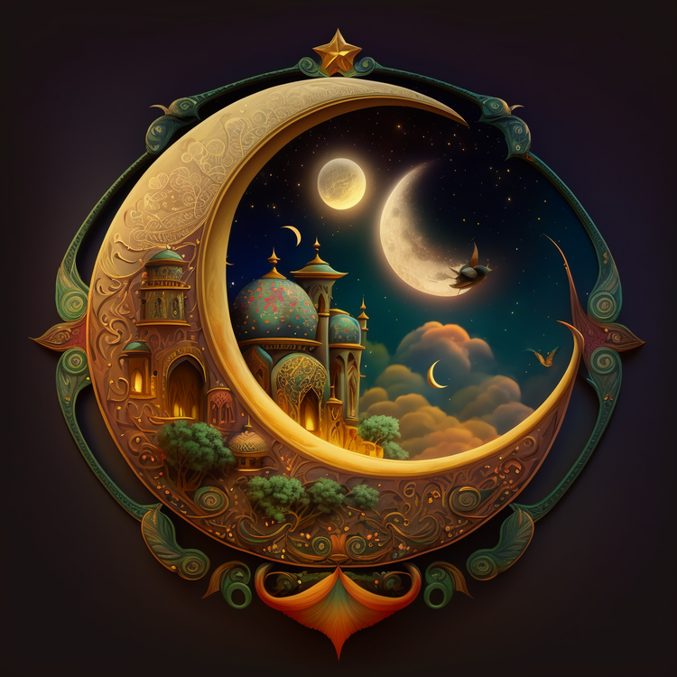 Ramadan Kareem,Crescent Moon,Fantasy
