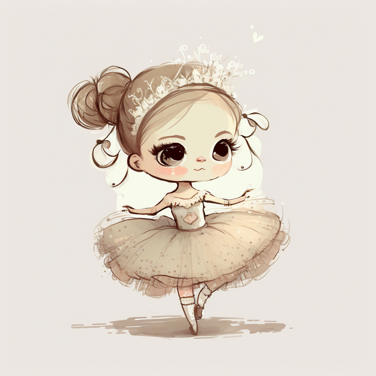Cute Ballet Girl,Cartoon Ballet Girl,Cute