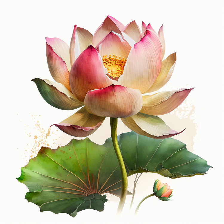 Hand Painted Lotus Flower,Lotus Flower,Watercolor