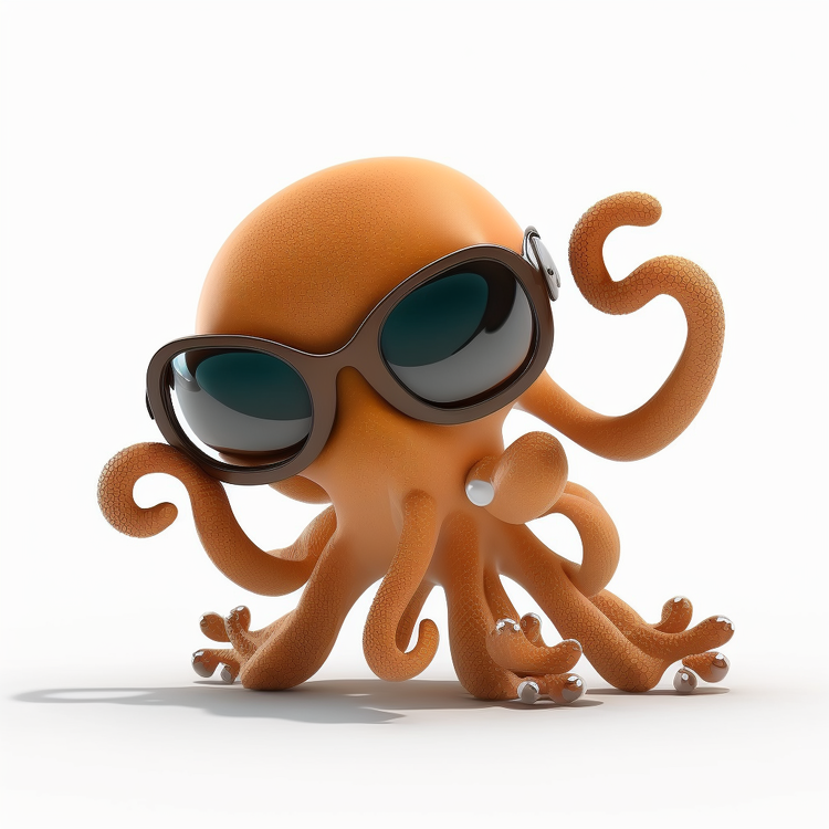 Cute Cartoon Octopus Dabbing,Octopus,Sunglasses