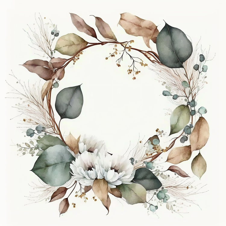 Watercolor Wreath,Eucalyptus Leaves Wreath,Others