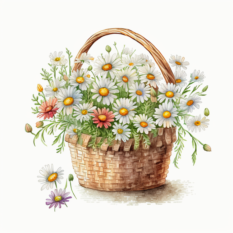 Watercolor Daisy,Daisy In Basket,Others