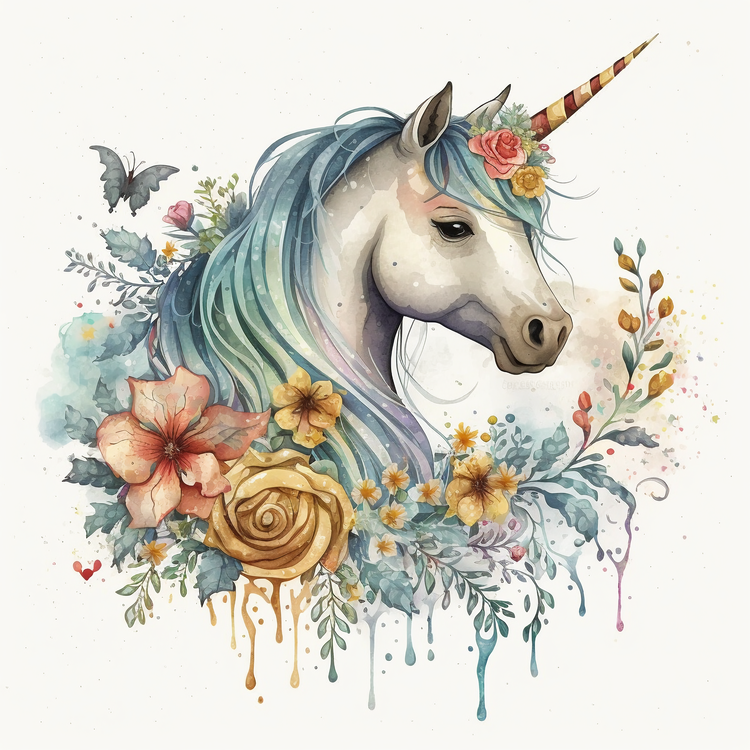 Watercolor Unicorn,Watercolor,Unicorn