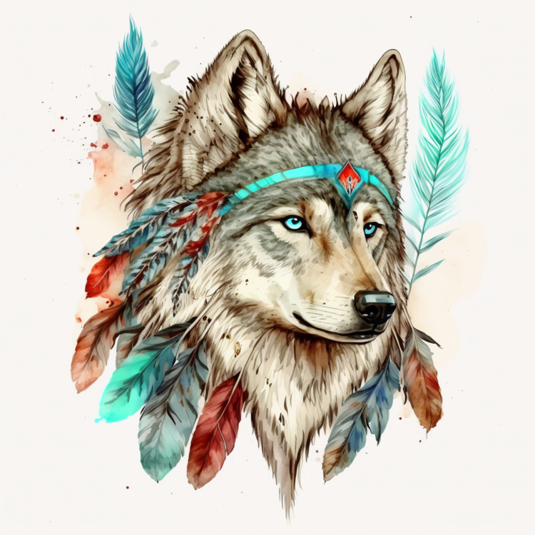 Watercolor Wolf,Wolf,Wild Wolf