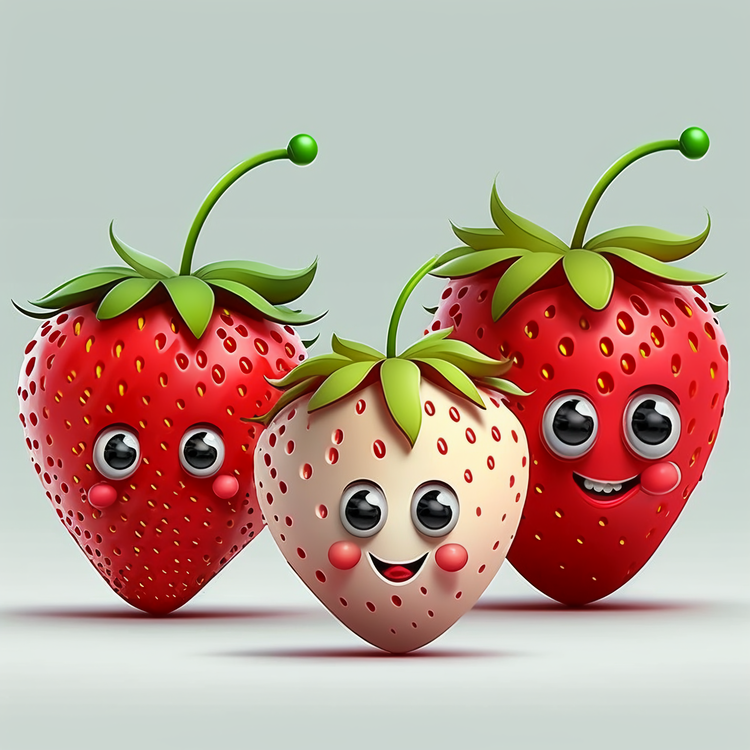 Cartoon Strawberries,Strawberry,Cute