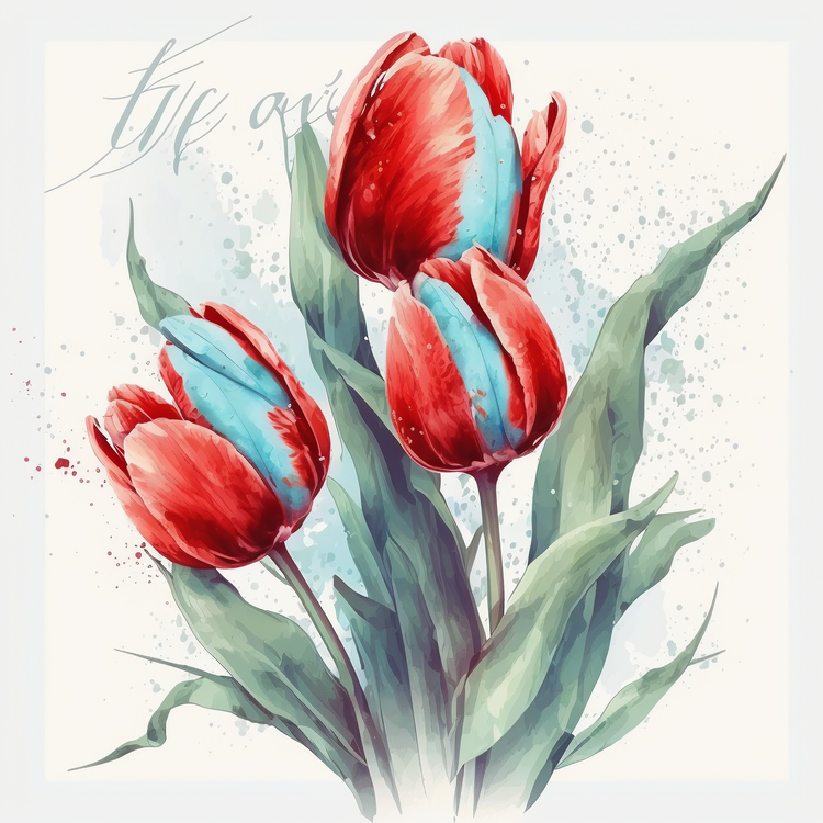 Watercolor Tulips,Tulips,Watercolor