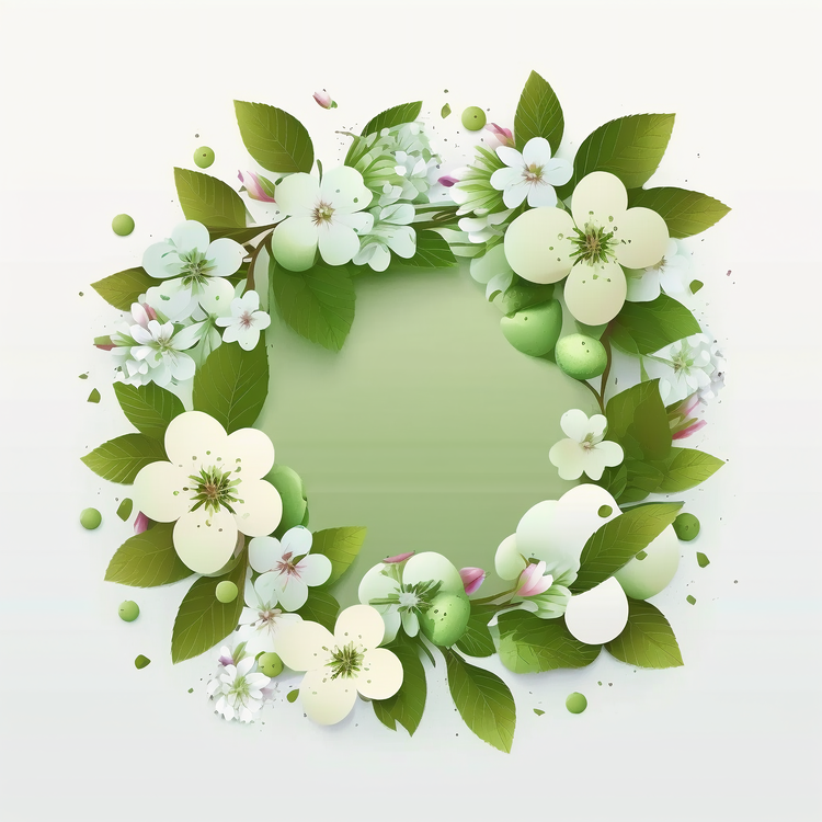Green Apple,Spring,Floral Wreath