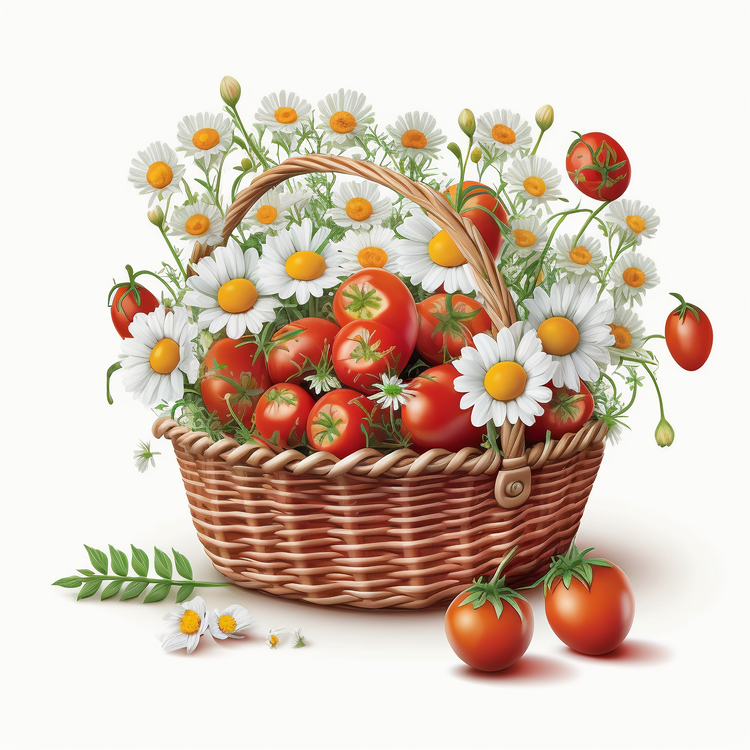 Realistic Tomatoes,Tomatoes In Basket,Basket