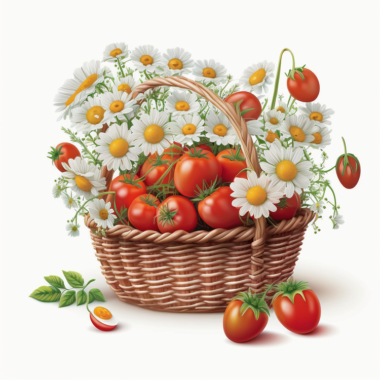 Realistic Tomatoes,Tomatoes In Basket,Basket