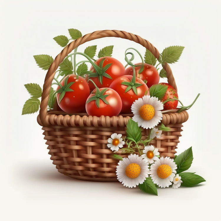 Realistic Tomatoes,Tomatoes In Basket,Tomatoes