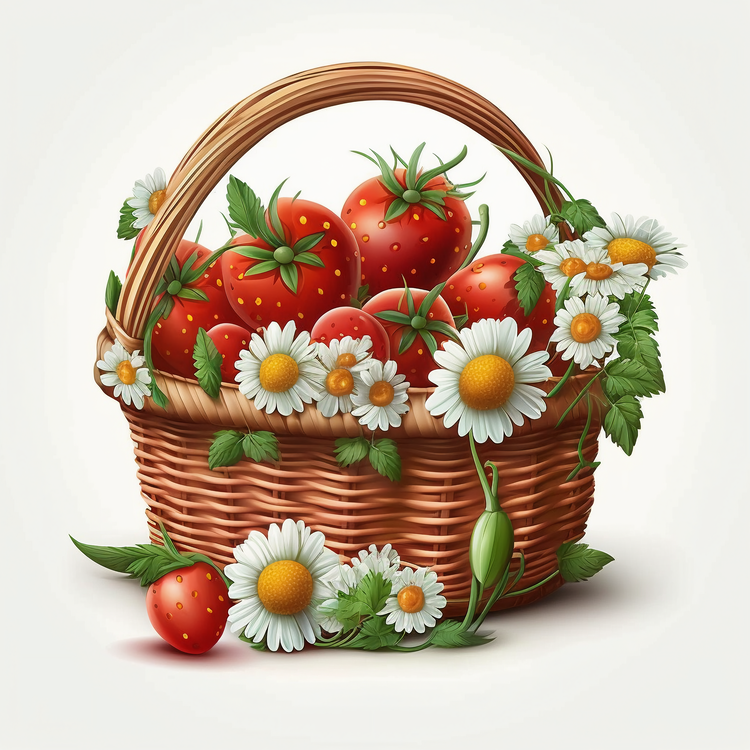 Realistic Tomatoes,Tomatoes In Basket,Strawberry