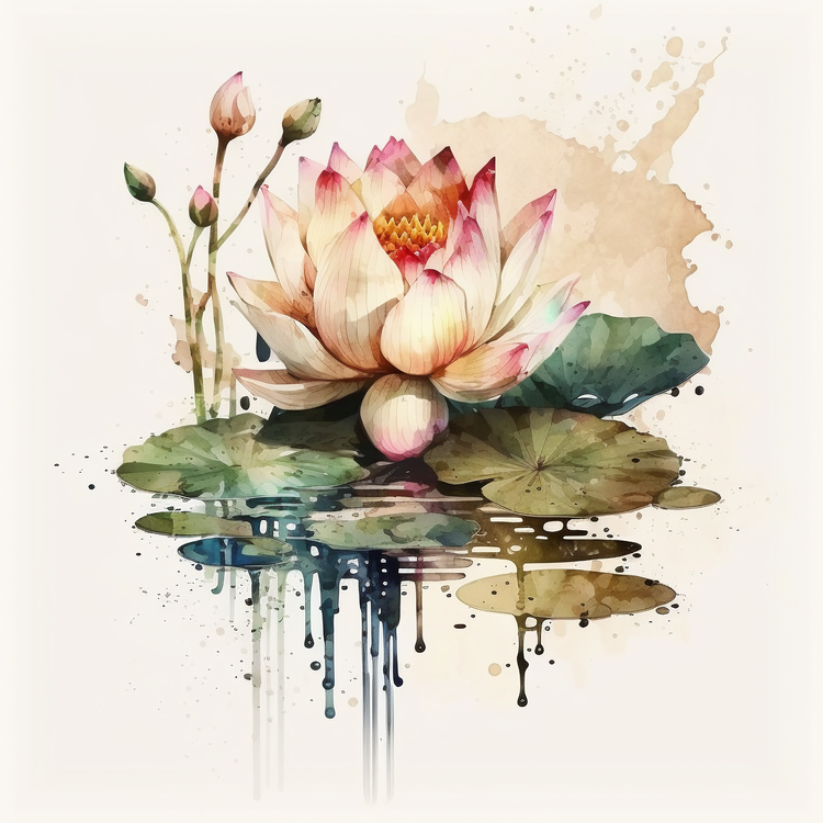Watercolor Lotus Flower,Lotus,Watercolor