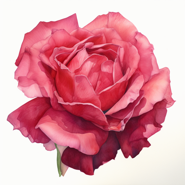 Watercolor Rose,Red Rose,Watercolor Painting