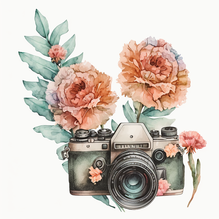 Watercolor Carnations,Carnations Bouquets,Camera